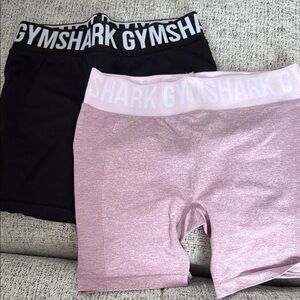 Gymshark Black and Light Pink Shorts Duo